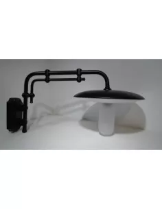 Moretti black wall light with satin diffuser 770 1